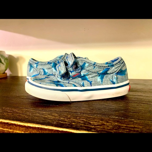 GUC Vans old Skool Velcro toddler boys shoes sz 7.5